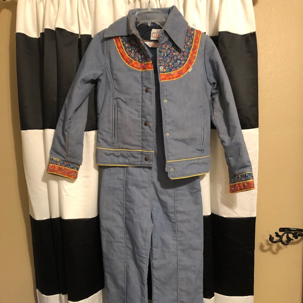 Vintage 70's Levis Denim Calico Patchwork Ski